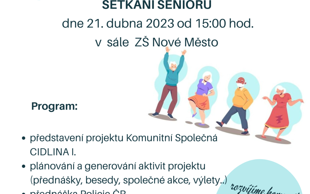 Pozvánka pro občany obce Nové Město a Písek na setkání seniorů
